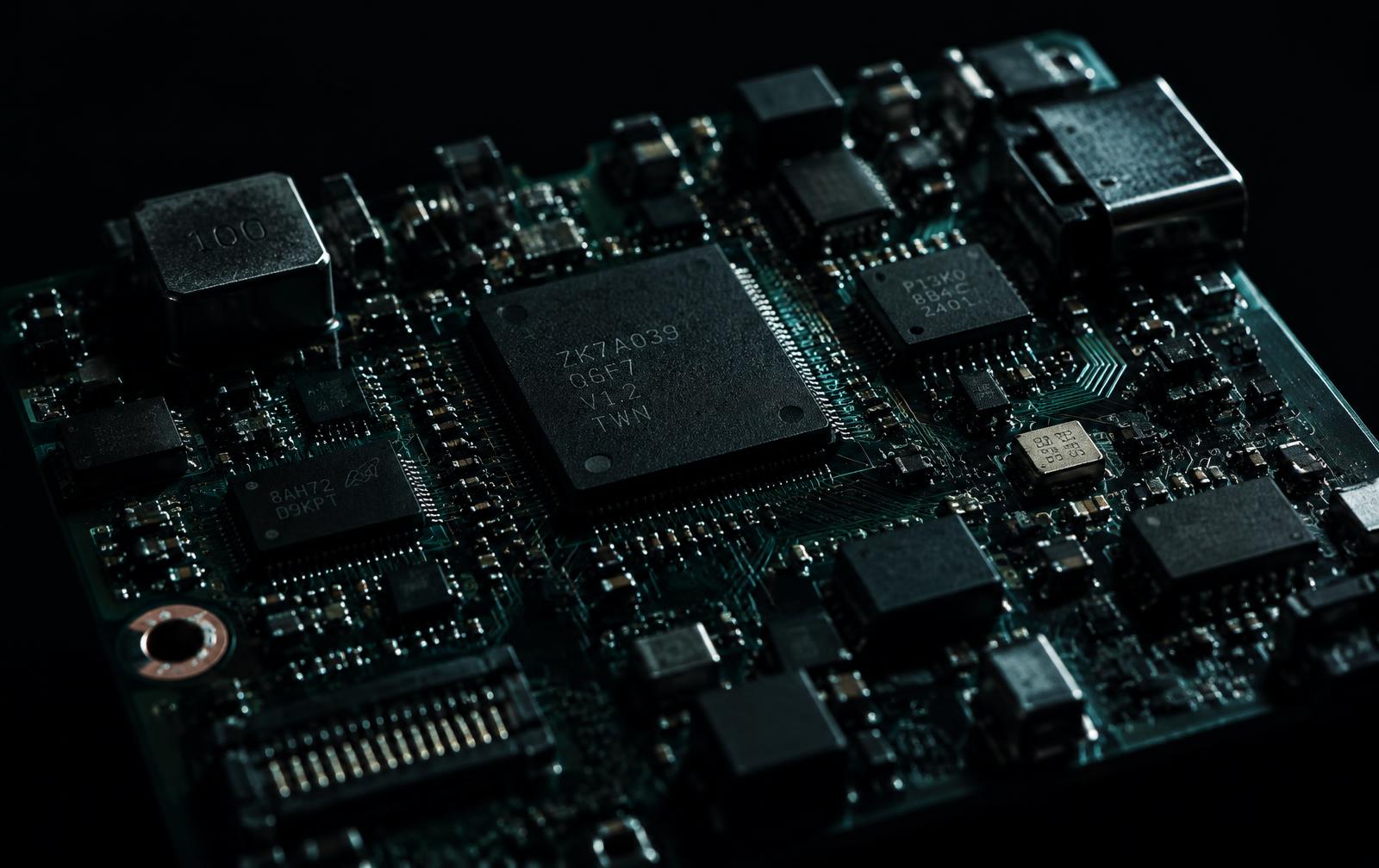 Assembled printed circuit board with microchips
